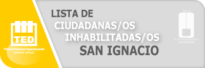 Lista ciudadanas y ciudadanos inhabilitados San Ignacio